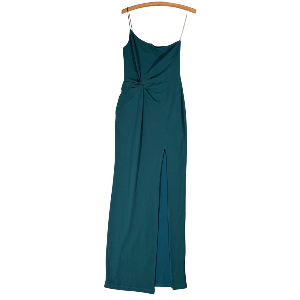 Nookie Emerald Green One Shoulder Twist Front Maxi Gown Dress Size L